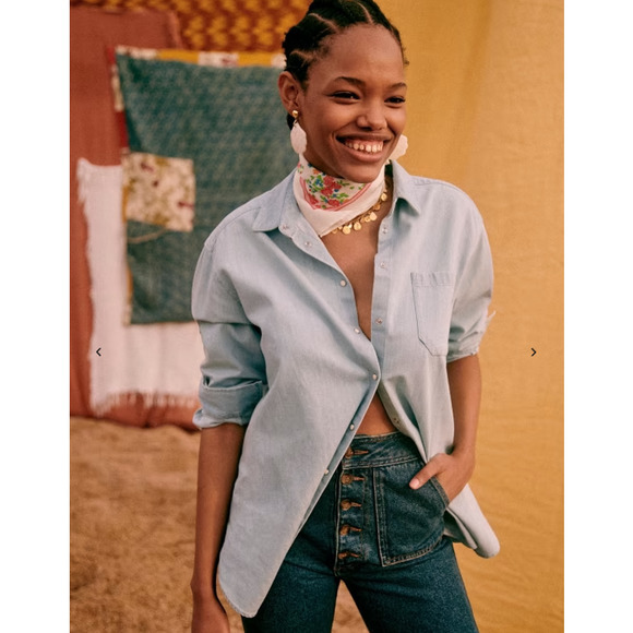 Sezane Tops - Sezane Chemise Max Shirt Very Light Denim Women's Size 34 NWT